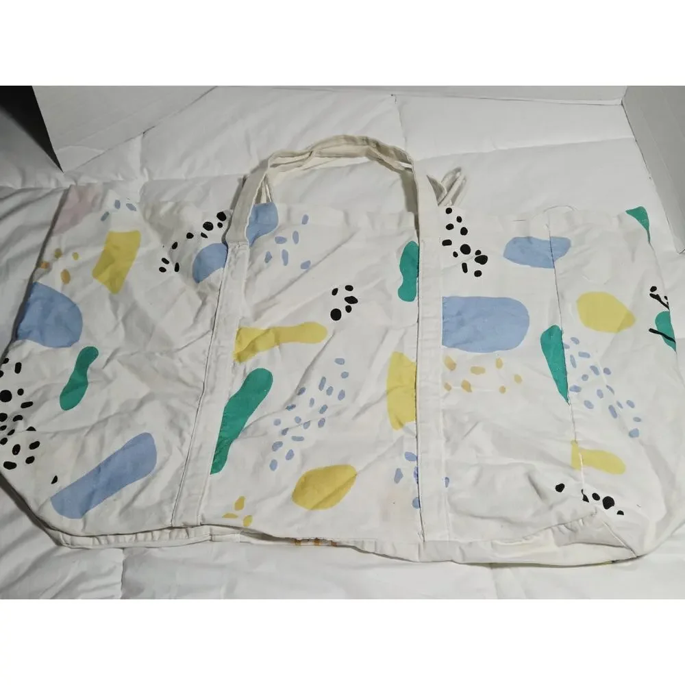 Htf Drew Barrymore Flower Kids Large Tote Safari Cotton Reusable Bag Rare
